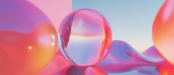 Aufkleber - Exploring surrealism through abstract shapes and dreamlike compositions in vibrant colors