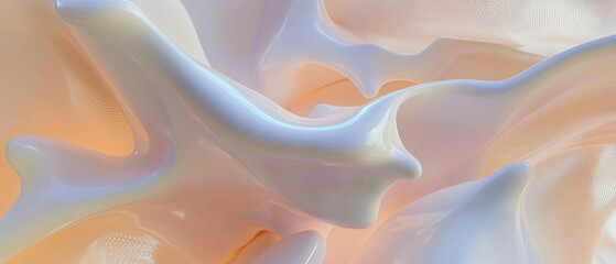 Poster - Ethereal 3D abstract shapes create a dreamlike environment with surreal quality