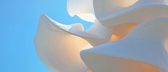 Aufkleber - Exploration of creative 3D abstract sculptures against a vibrant blue sky backdrop