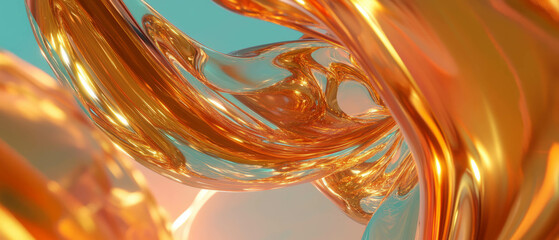 Poster - Exploration of fluid forms and vibrant colors in abstract 3D sculpture art