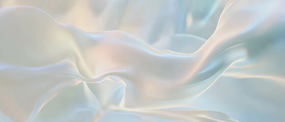 Poster - Fluid waves and calming curves create a serene abstract background with empty center space