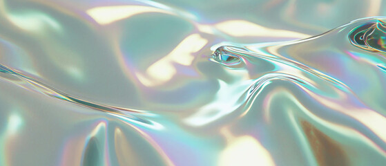 Poster - Fluid abstraction in calming waves with gentle reflections and smooth curves
