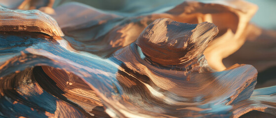 Poster - Exploring the beauty of abstract wood textures with warm colors and rustic charm