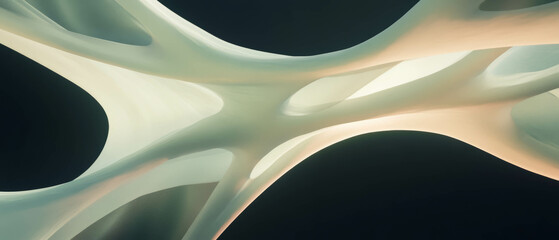 Poster - Dynamic abstract background with interwoven ribbons and flowing lines in elegant design