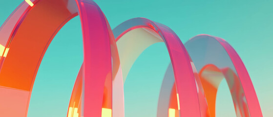 Aufkleber - Exploring modern urban life through abstract arches reflecting city energy