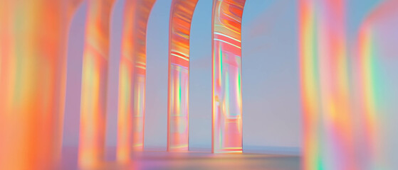 Poster - Dynamic arches create an immersive experience with vibrant patterns and colors