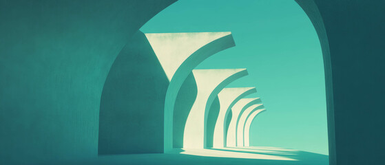 Poster - Exploring the depth of abstract 3D arches with fragmented architectural elements