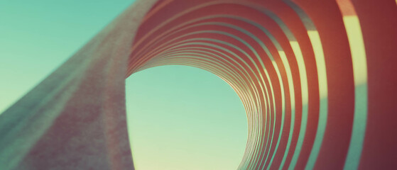 Poster - Exploration of abstract 3D arches showcasing depth and textured surfaces