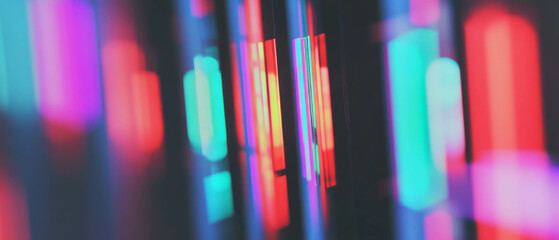 Poster - Dynamic data visualization with colorful 3D bar graphs showing statistical trends