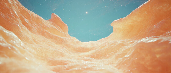 Poster - Exploring abstract cosmic landscapes filled with nebulae and bright stars in vast universe