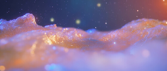 Poster - Cosmic landscapes filled with ethereal nebulae and shimmering stars create vastness of universe