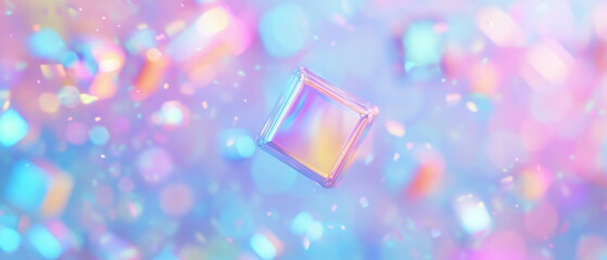 Poster - Complex arrangement of 3D cubes with floating particles and vibrant colors in abstract design