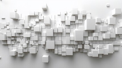 Poster - Abstract white cube background.