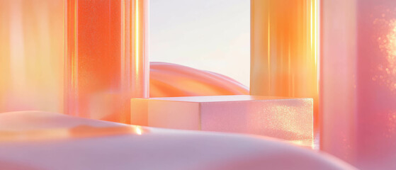 Aufkleber - Flowing organic patterns in a serene abstract setting with harmonious design elements