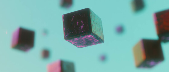 Poster - Abstract representation of multi-dimensional data cubes in a dynamic digital space