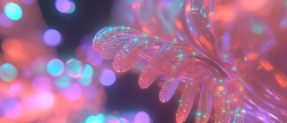 Poster - Connecting data points in a vibrant abstract network visualization display