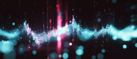 Poster - Dynamic interactive abstract visualizations responding to music in a vibrant atmosphere