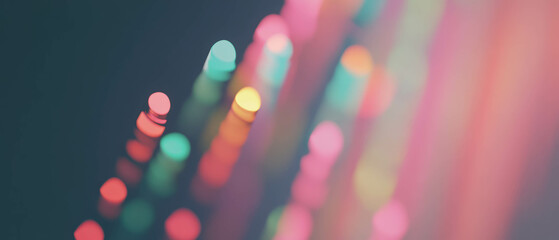 Poster - Dynamic 3D data visualizations with changing hues create abstract background effects