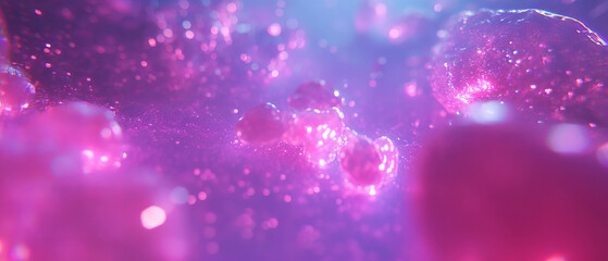 Poster - Dynamic abstract background of 3D data visualization with glowing particles and effects