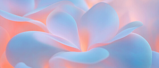 Poster - Abstract representation of 3D flowers with blended gradients and harmonious color transitions