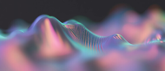 Poster - 3D abstract visualization of histograms representing data frequency and distribution