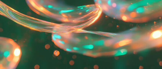 Poster - Vibrant 3D light trails create abstract energy in dynamic patterns