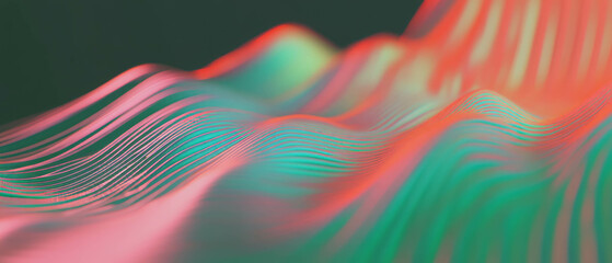 Poster - Abstract visualization of 3D line graphs illustrating data trends and fluctuations