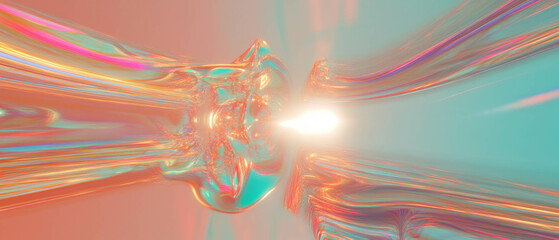 Poster - Vibrant energy flows through abstract light trails and shapes, creating an enchanting display