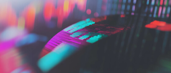 Poster - Visualizing data proportions with abstract 3D pie charts and vibrant backgrounds