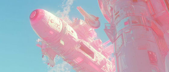 Poster - Futuristic space station concept showcasing advanced technology and exploration in deep space