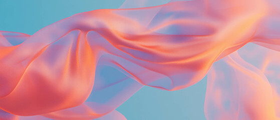 Poster - Abstract flow of 3D smoke through architectural forms creating depth and perspective