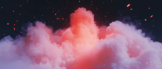 Aufkleber - Dynamic energy of abstract smoke forming powerful explosions and fragmented pieces