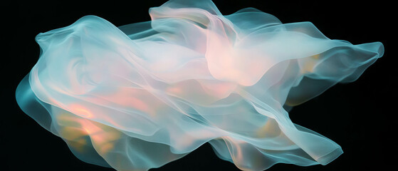 Poster - Ethereal 3D smoke forms flowing lines and abstract shapes in mysterious beauty