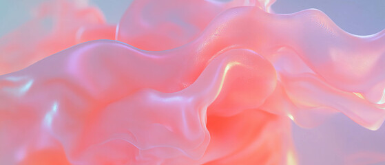Aufkleber - 3D abstract smoke forming calming waves and fluid motion in soft hues