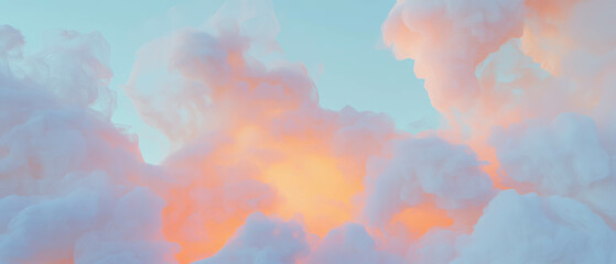 Aufkleber - Dramatic interaction of 3D smoke with light and shadows for visual storytelling