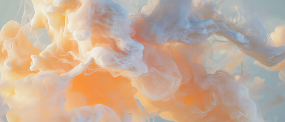 Aufkleber - Dynamic 3D smoke simulation undulating in virtual wind with fluid motion and realistic effects