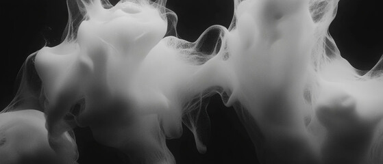 Poster - Abstract representation of dense smoke creating depth and visual intrigue in dark tones