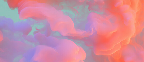 Aufkleber - Swirling abstract smoke displays vibrant colors and intricate textures in a 3D format