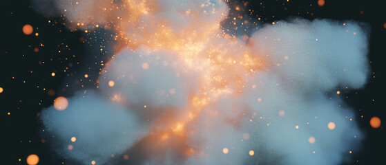 Poster - Magic created by 3D smoke and glowing particles in an abstract background design