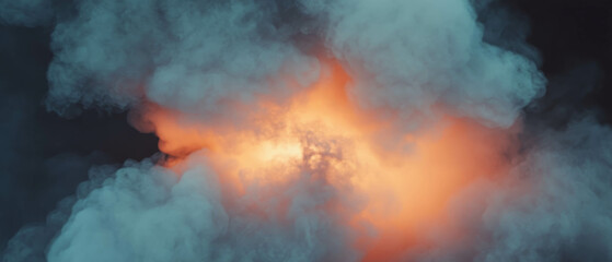 Poster - Mystical 3D smoke swirling with glowing particles creating a captivating ambiance