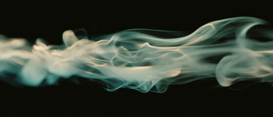 Poster - Futuristic abstraction of 3D smoke with sleek metallic reflections and smooth design elements