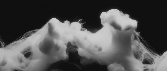 Poster - Abstract representation of dynamic smoke movement with particles dissolving and reassembling