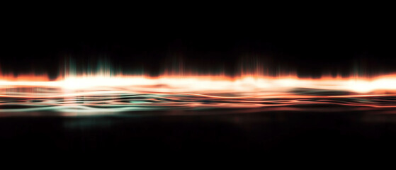 Poster - Abstract sound wave patterns with dynamic light trails and visual effects in motion