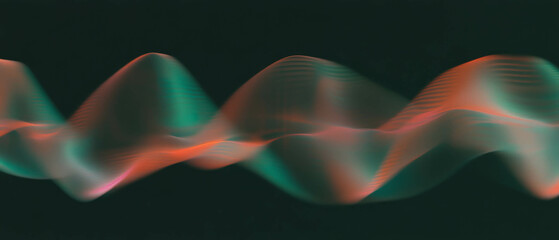Poster - Creative expression through 3D sound waves and abstract portraits in vibrant colors