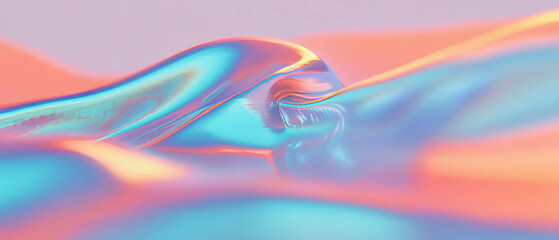 Poster - Abstract 3D sound waves create flowing curves with a calming effect and rhythmic motion
