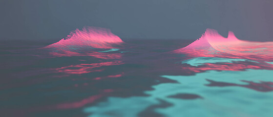Aufkleber - Sound waves create an abstract landscape of surreal terrain with dreamlike qualities