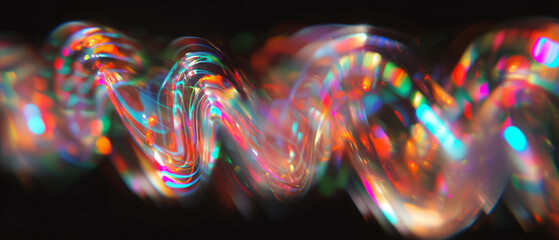 Fototapete - Exploration of creative typography through vibrant 3D sound wave visuals