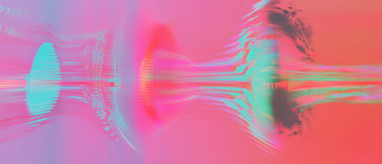 Poster - Vibrant sound waves create dynamic abstract patterns with rhythmic energy and color