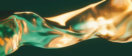 Poster - Abstract representation of transforming sound waves with fluid movement and dynamic shapes
