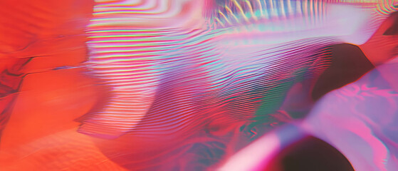 Poster - 3D sound waves create vibrant abstract patterns in modern artistic projection